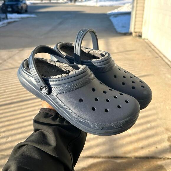 Crocs Classic Lined Clogs Big Kids Size J 5 Blue - Picture 11 of 14